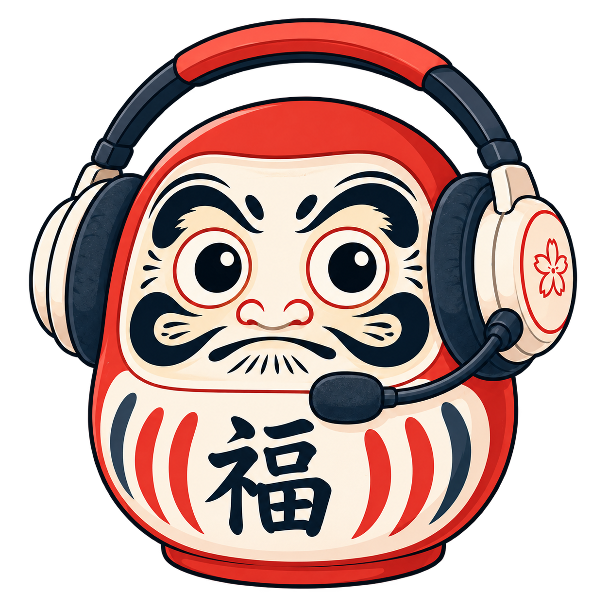 Daruma con auriculares